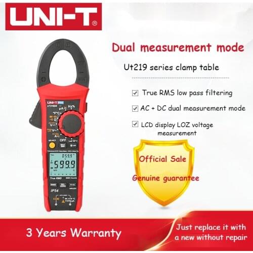 UNI-T Professional Digital Clamp Meter Multimeter 1000V AC DC UT219 Pliers ammeter Tester Amperometric clamp current bokeh