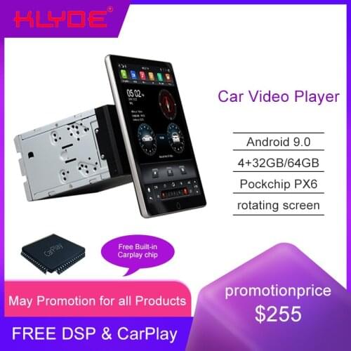 KLYDE Auto rotation screen android 2 din universal car multimedia player 9.7 inch carplay GPS navigation car radio audio stereo