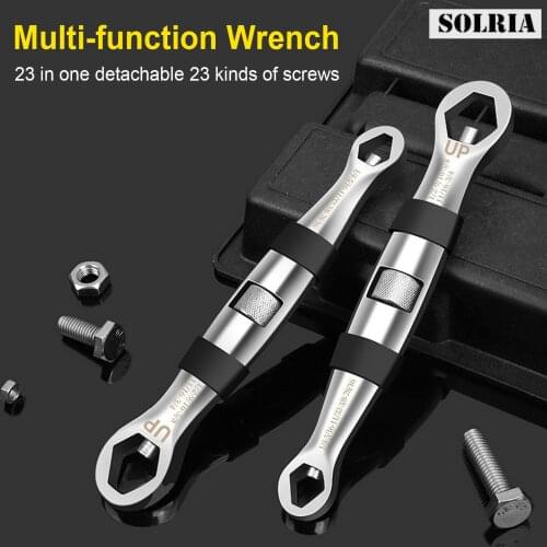 Universal Wrench 23 In 1 Wrench Set Ratchets Adjustable Spanner 1/4-inch to 3/4-inch, 7mm to 19mm Multi Tools Home Hand Tool