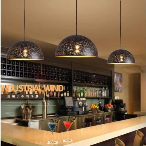 Retro wind chandelier restaurant entrance bar American handmade hollow iron chandelier designer personality lamps ZM1107