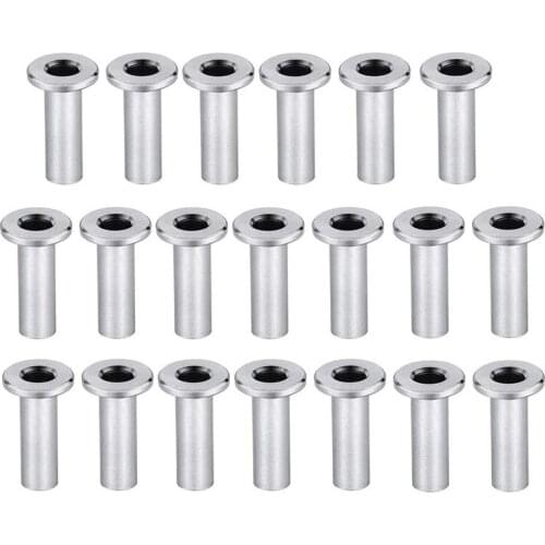 20 Pcs T316 Stainless Steel Protector Sleeves for 1/8Inch 5/32Inch 3/16Inch Cable Railing Kit,Wood Posts,DIY Balustrade