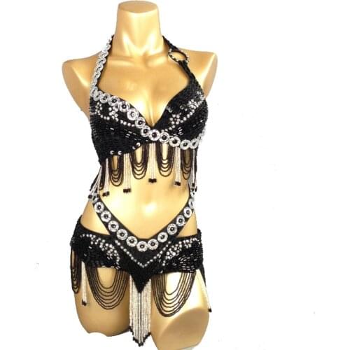 New Adult Lady Women Sequins Belly Dance Costume Set Oriental Belly Dancing Suite Belt+Bra Samba Costumes Bellydance Wear Outfit