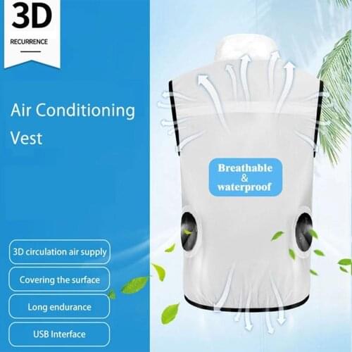 Summer Fan Cooling Vest Men Women Air Conditioning Coat Protection Waistcoat Jacket size Charing Sun Outdoor Plus Cool 3xl T0P4