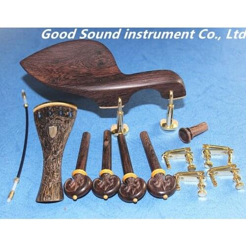 1set Carving fine high quality rose wood violin fittings 4/4, violin Parts