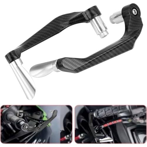 1 Pair 7/8" Carbon Fiber Aluminum Alloy Brake Clutch Lever Protective Protector Guards Bar Ends for YAMAHA Honda Kawasaki
