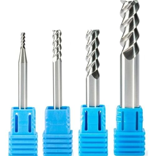 1pc HRC55 1mm 2mm 3mm 4mm 5mm 6mm 8mm 10mm carbide End Mills Aluminum Copper Cutting Milling Cutter Spiral Router Bit CNC Tools