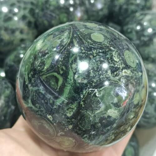 Natural Green Kambaba Jasper Stromatolite Crystal Reiki Healing Ball