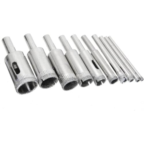 10Pcs Glass Drill Bit New Glass Drill Bit Drill Hole Saw Core Diamond Drill 3-18mm Glass Mayitr