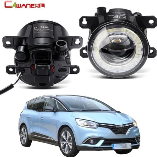 2 Pieces Car Front Bumper LED Fog Light Assembly Angel Eye Daytime Running Light DRL H11 12V For Renault Grand Scenic 2004-2015