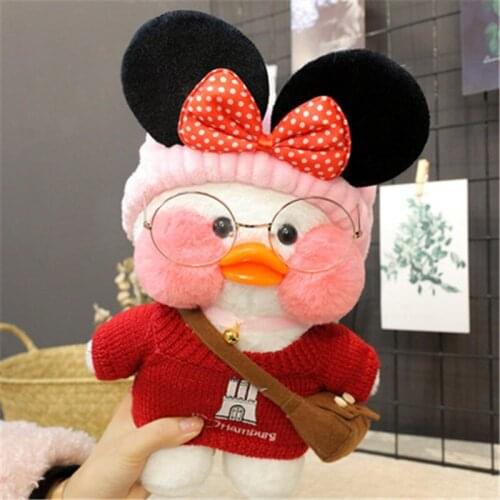 30cm LaLafanfan Cartoon Cute Cafe Duck Plush Toy Stuffed Soft Kawaii Duck Doll Animal Pillow Children Birthday Gift