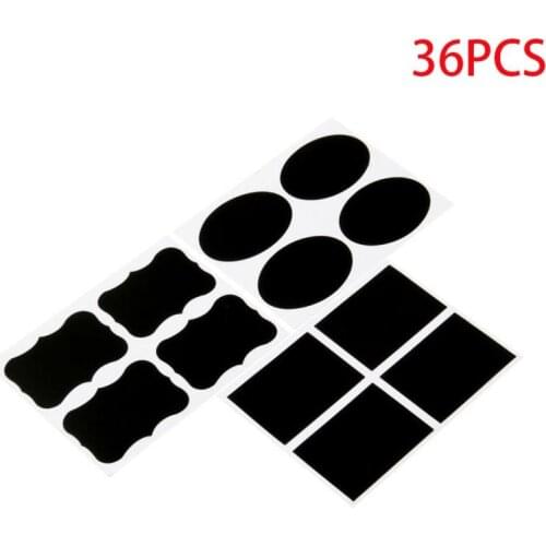 36pcs/Set Erasable Blackboard Sticker Craft Kitchen Jars Organizer Labels Chalkboard Chalk Board Sticker Black Board 5x3.5cm