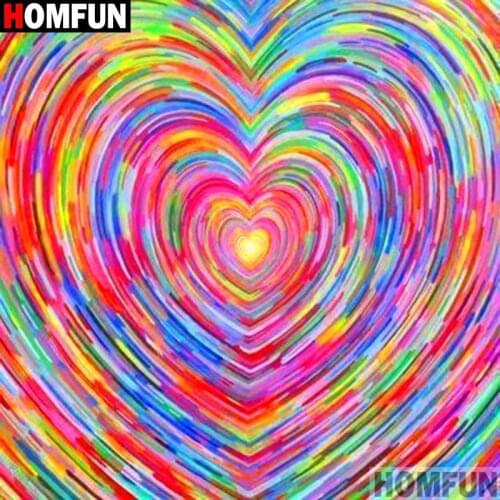 HOMFUN Full Square/Round Drill 5D DIY Diamond Painting "heart" Embroidery Cross Stitch 5D Home Decor A16773