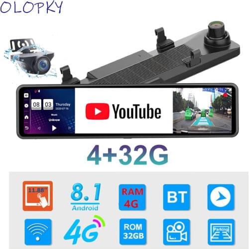 12'' Car DVR Mirror 4G Android 8.1 Dash Cam GPS Navigation ADAS Car Rearview Mirror FHD 1080P Car Video Camera Recorder Dashcam