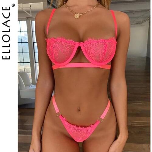 Ellolace Lingerie Womens Underwear Set Sexy Lace Erotic Lingerie Set Female Underwear Set Lace Bra Panties Underwear Women