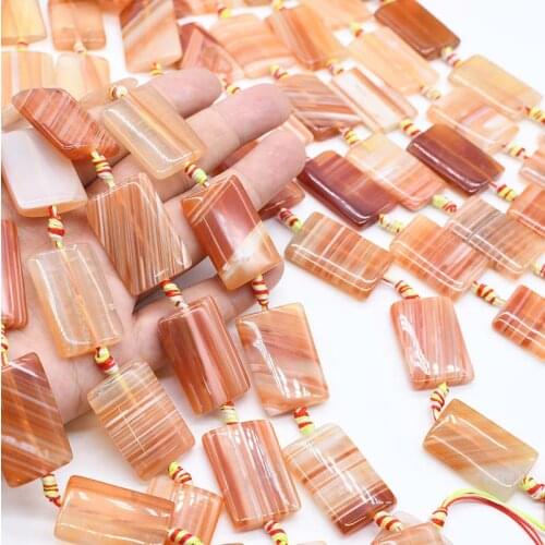 2 strands/lot Natural rectangle Agates smooth stone beads For DIY Necklace Jewelry Making Loose 15" Free Shipping