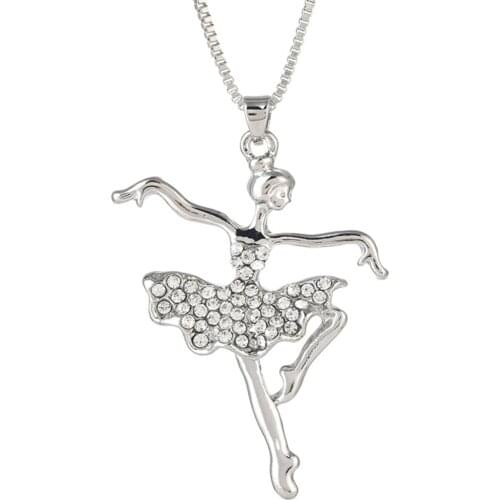 Dancer Ballet Dance Pendant Necklace Charm Girl Christmas Valentines Gift Womens clothing accessories chain on the neck 2021