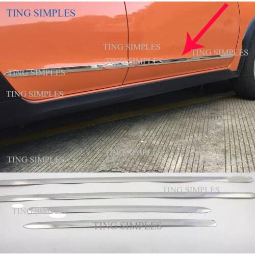 For Subaru XV 2012 2013 2014 2015 Car Cover Stainless Steel Side Door Body Trim Frame Stick Strips Streamer Molding