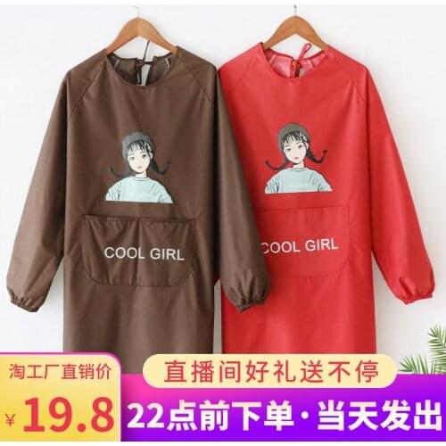 Apron home kitchen long-sleeved waterproof and oil-proof custom work reverse wear overalls adult