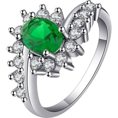 Beautiful Cubic Zirconia Flower Rings For Women Silver Color Unique Womens Wedding And Engagement Ring Bijoux Bridal Ring Jewels