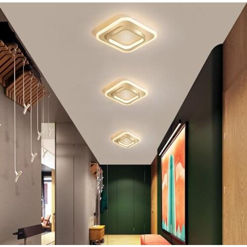 Square Round Led Ceiling Light Creative Golden Aisle Corridor Entrance Lamp Modern Minimalist Bedroom Ceiling Lamp Lighting