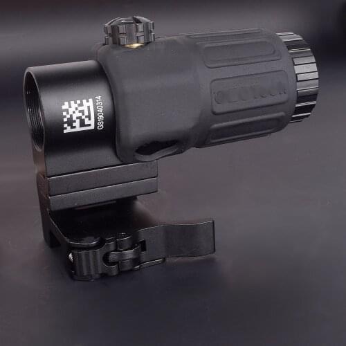 G33 Airsoft 3X Magnifier with Switch to Side Quick Detachable QD Mount for hunting black sand and red color