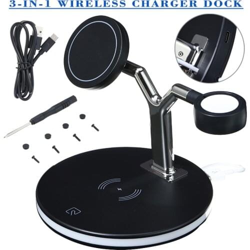 3-in-1 Magnetic Wireless Charger Dock Stand For Mobile Phone Charging Watches Headsets Portable Multi-Function Charging