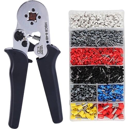 Multifunctional Terminal Crimping Pliers Hand Electrician Pliers Tool Ferrule Crimping Ferrule Kit Four-Mandrel Design Pliers