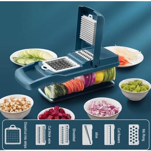 Multifunctional Vegetable Cutter Artifact Dicing Device Shredder Grater Household Potato Chip Slicing Kitchen Grater