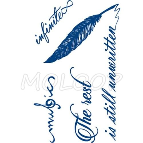 Juice Tattoo Sticker feather pen letter Waterproof Temporary Makeup Fake Tatoo for Woman Men Lasting To 5 -15 Days