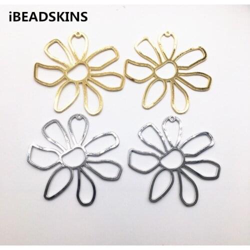New arrival! 55mm 50pcs zinc alloy flower connectors for earrings accessories/Earring parts/Jewelry Findings Components DIY