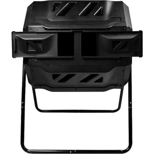 Garden Compost Bin from BPA Free Material, Dual Rotating Outdoor Composting Tumblers (43 Gallon,Black)