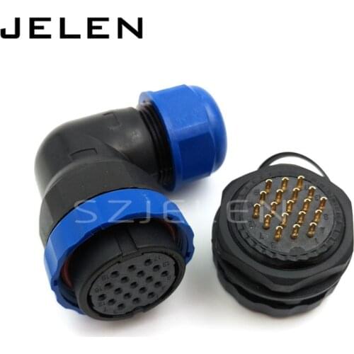 SD28TA-ZM, high power solderless power cord waterproof connector, 19 pin panel mount waterproof connector plug socket IP67