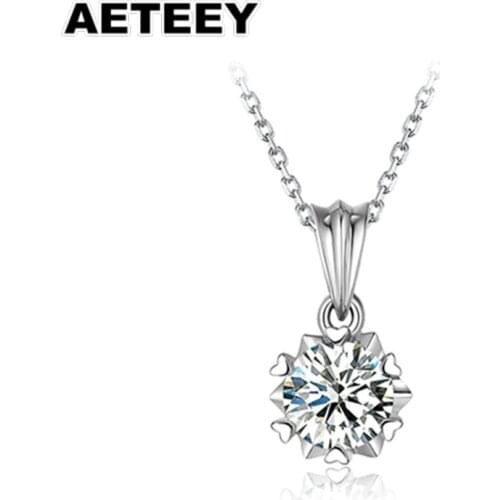 Snowflake Moissanite Ring For Women 1Ct Jewelry Set Real Silver 925 Jewelry Moissanite Necklace Earrings Engagement Ring JW-05