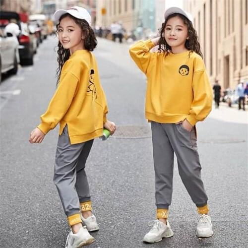 Kids Clothes Set Fashion Teen Girls Tracksuits Autumn Spring 2pcs Children Sport Suits 8 10 year Girls Clothes Size 10 11 12