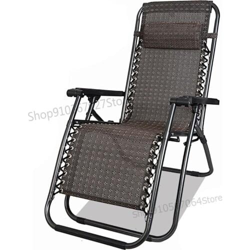 Folding Chair Lunch Break Backrest Recliner Office Beach Chair Lazy Leisure Home Elderly Wicker Chair