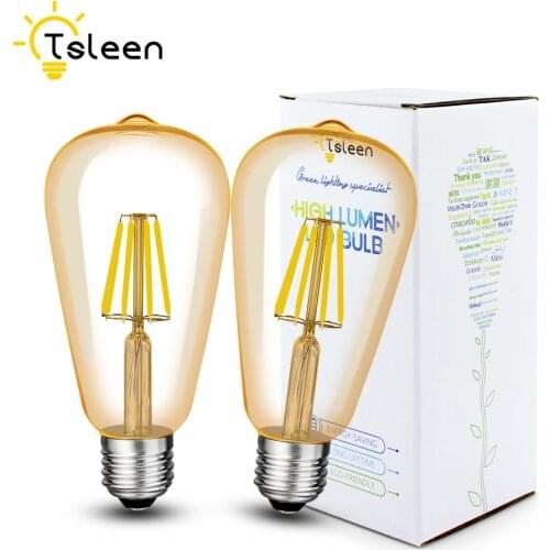 LED Decoration Filament Gold Bombillas Led Lamp 4W LED Edison Bulbs Light Rope Lamp Bulb Chandelier E27 ST64 8W 12W 16W Vintage