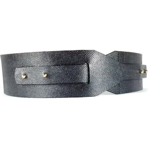 TRENCADIS. Karung Snake High Belt. Sash for Women in Lead Color