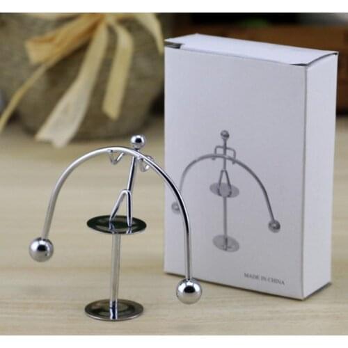 Perpetual Balance small Weightlifting Iron Man Newton Physics Science Newton Pendulum Metal Little Iron Man Swing figurines