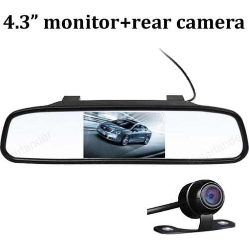 4.3 inch led Mirror Monitor 2ch Video Input 480*234 resolution 170 degree Car Rear View Camera Reverse Backup Color camera