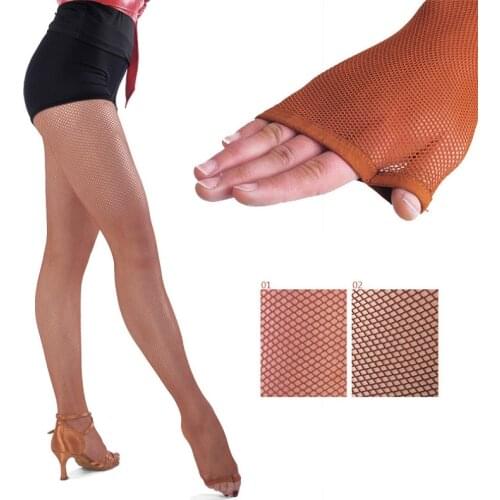 Low Price Womens Open Toe Fishnet Latin Dance Tights High Elastic Wear-resistant Add Cotton Crotch Ballroom Pantyhose Free Size