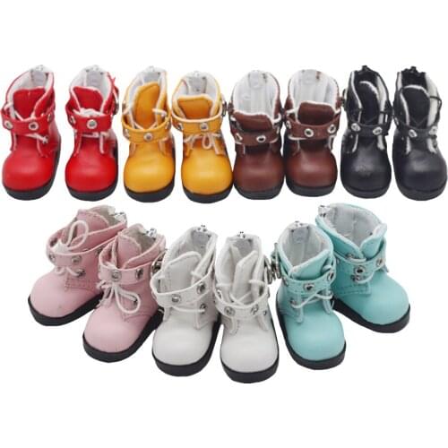 4.5*2cm 1Pair MIni PU Doll Shoes for 15cm Plush EXO Dolls and 1/6 BJD Dolls Best Birthday Gift for Kids