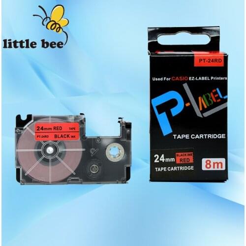 10Pcs High-quality compatible XR-24RD1, 24mm Black on Red label tapes for EZ series label maker