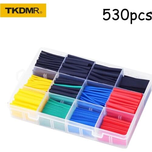 127/140/164/280/530 PCS waterproof shrinkable tube Various polyolefin insulated bushing heat shrinkable tube wire and cable