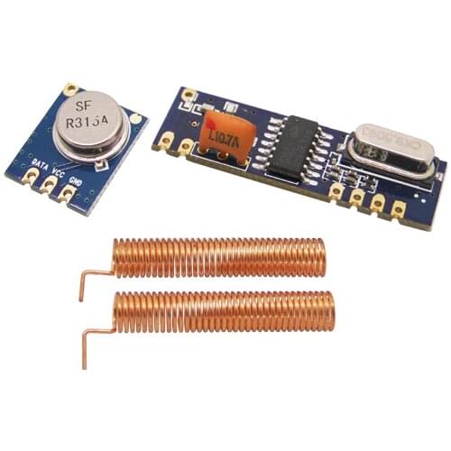 2sets/lot 315MHz Wireless Module kit (ASK transmitter STX882+ASK receiver SRX882)+2 pcs copper spring antenna