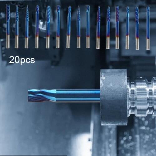 20Pcs Round Rotary Files Sturdy Smooth Chip Removal Blue Plating Specialized Rotary Drill Bits for Flute Processing Tools