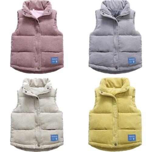2021 New Warm Vest Baby Boys Thicken Waistcoat Kid Outerwear Children Solid Color Teens Jackets 3-10Y For Girls Fashion Casual