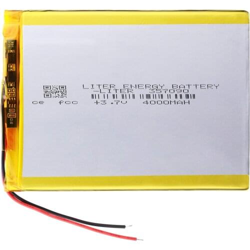 357090 3.7V 4000mAh Lithium polymer Battery with Protection Board For Tablet PC U25GT