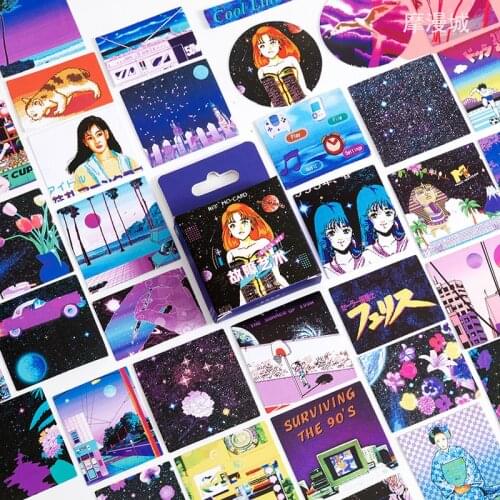 45Pcs/box Fault art series Decorative Sticker Scrapbooking diy Label Diary Stationery Album Journal Stick