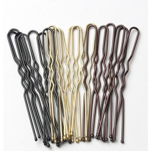 50 Pcs/Set 5cm Black Gold Hairpins for Women Lady Bobby Pins Invisible Wave Hairgrip Barrette Hairclip Hair Clips Accessories