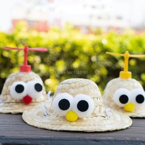 72 pcs/lot Dog Cat Straw Hat Pet DIY Sun Hat Small Pet Outdoor Accessories Pet Products Small Dogs Hat